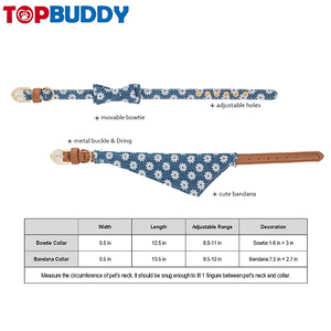 Vente chaude en gros personnalisé Daisy-bleu noeud papillon collier de chien personnalisé chien Bandana écharpe - Product Image 5