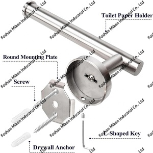 <span class=keywords><strong>Porte</strong></span>-rouleau de <span class=keywords><strong>papier</strong></span> <span class=keywords><strong>toilette</strong></span> mural en acier inoxydable chromé poli, base épaissie, pour salle de bain - Product Image 6