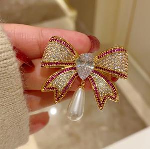 <b>Bow</b> Rhinestone Buttons Gold Base Crystal DIY Embellishments for Wedding Jewelry Accessories Alloy Plating Engagement Party <b>Gift</b> - Product Image 1