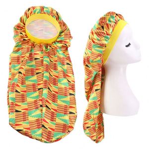 Fabricación de mujeres patrón africano gorro largo gorro satén sedoso dormir sombrero mezcla de colores al por mayor - Product Image 5
