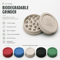 Broyeur d'herbes biodégradable à 2 couches de 55 mm, en bioplastique, respectueux de l'environnement, broyeur d'herbes, déchiqueteur de tabac, broyeur d'herbes aromatiques