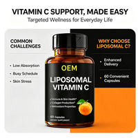 Vitamine C liposomale OEM, 60 capsules, soutien immunitaire et de la santé de la peau, production de collagène, antioxydant, complément alimentaire