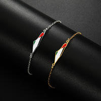 Bracelet Carte Palestine Non-Ternissant Réglable Étanche en Acier Inoxydable Plaqué Or, Bracelet Palestine Libre