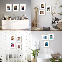 Cadre photo en bois massif A4 en chêne, écologique et tendance, avec impression numérique multicolore, pour mur ou table, vente en gros