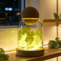 Diffuseur d'arômes en cristal multicolore, ornement en pierre, cloche en verre créative avec veilleuse LED, décoration d'intérieur pour huiles essentielles, artisanat