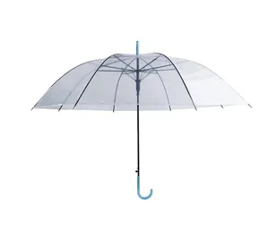 透明透明雨伞Pvc圆顶泡泡防雨遮阳婚礼伞长柄直棍伞