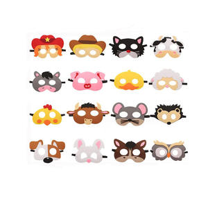 Maschera di feltro animale 24 pz IN 1 SET mascherina per vestire COSTUME finta gioco maschera per bambini - Product Image 2