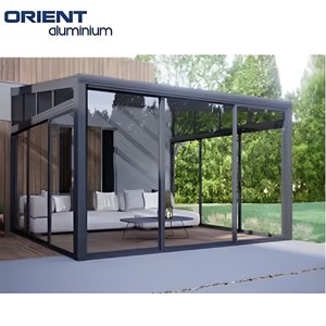 Véranda en aluminium 4 saisons avec <span class=keywords><strong>solarium</strong></span> rétractable personnalisé Véranda avec pergola Maisons en verre Véranda - Product Image 1