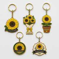Gantungan Kunci Bunga Matahari Custom Grosir, Gantungan Kunci Bunga Delikat, Hadiah untuk Pecinta Bunga, Promosi Florist, Souvenir, Gantungan Kunci Logam