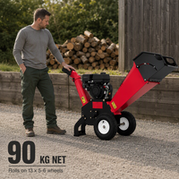 Broyeur de bois 100 mm, déchiqueteuse à essence 7 CV, broyeur de branches à tambour, machine de découpe pour jardin et arbres, idéal pour l'élagage des vergers