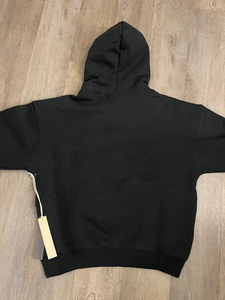 Vente en gros de sweats à capuche unisexes en coton French Terry 430 g/m², style minimaliste avec lettres, sans cordon de serrage, coupe ample, pour hommes - Product Image 6