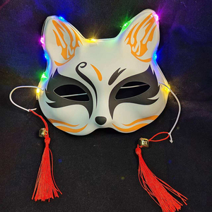 Máscara LED <span class=keywords><strong>de</strong></span> zorro <span class=keywords><strong>de</strong></span> media cara con luces intermitentes para fiestas, accesorio luminoso <span class=keywords><strong>de</strong></span> anime para la noche oscura, decoración para Halloween, Nochevieja y Día <span class=keywords><strong>de</strong></span> los Inocentes - Product Image 2