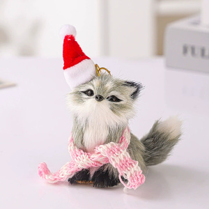 Plush Simulation <strong>Christmas</strong> Hat <strong>Fox</strong> Simulation Plush <strong>Fox</strong> Lanyard Toy <strong>Christmas</strong> Pendant <strong>Decoration</strong> - Product Image 4