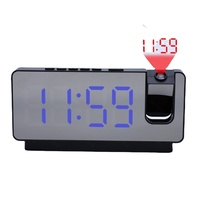 Jam elektronik LED, cermin kosmetik Digital Alarm proyeksi Desktop Jam elektronik untuk dekorasi ruang tamu cerdas untuk kamar tidur kantor