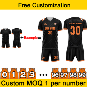 Maillot de football respirant à séchage rapide avec logo personnalisé, motifs et numéros pour hommes, étudiants, enfants, compétition d'équipe, uniforme de football - Product Image 3