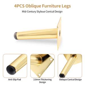 तिरछे फर्नीचर पैर 4 इंच पतला भारी शुल्क आयरन अस्पताल सोफा कुर्सी ओटामन और ड्रेसर पैरों का उपयोग करें - Product Image 4