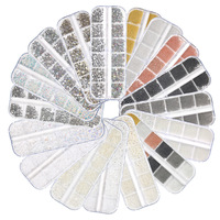 Kit de 12 grilles de strass pour ongles, best-seller, avec cristaux AB, perles, billes en acier et diamants en verre, pour la décoration d'ongles