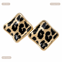 Boucles d'oreilles tendance pour femmes, style coréen rétro, motif léopard doré, élégantes et vintage, vente en gros