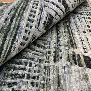 Tapis Runner TRO-0115 noué à la main en laine et soie, motif paysage urbain, pour couloir, salon, abstrait moderne - Product Image 6
