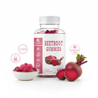 Complément alimentaire à base de plantes de qualité alimentaire, marque privée OEM, GMP ISO22000, soutien de la santé cardiaque et de la tension artérielle, gommes à la betterave