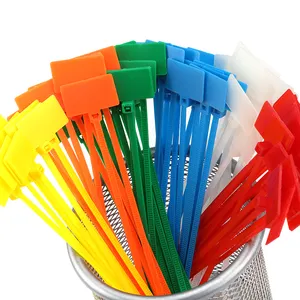 Fashion color cable ties reusable plastic identification tag marker cable tie