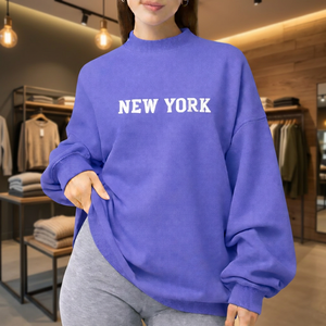 Compre Sudadera Casual de Primera Calidad para Mujer con Cuello Alto y Bordado, Sudadera Holgada y Cómoda con Cuello Alto para Mujer - Product Image 1