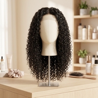 Perruque 13x4 Full Lace Frontal Water Wave en Cheveux Humains Vierges Brésiliens, Dentelle Suisse Transparente, pour Femmes Noires