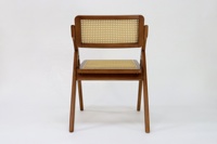Chaise pliante en bois, assise et dossier en rotin naturel, structure en bois massif, chaise pliante pour salle à manger, terrasse, café