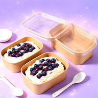 Boîte alimentaire rectangulaire longue en papier kraft vierge non imprimé pour la personnalisation de marques locales