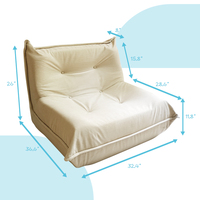Fauteuil pouf géant confortable et convertible en velours pour foyer - Forme carrée, design moderne, couleur personnalisable, appartement, villa, salon