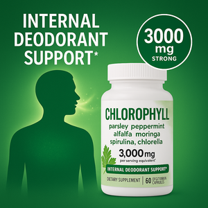 Chlorophyll Kapseln 3000mg natürlicher Pflanzen extrakt Internes Deodorant Support Body Detox Frischer Atem 60 Vegetarische Kapseln - Product Image 6