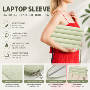 Étui pour ordinateur portable matelassé pour femmes, étui pour tablette imperméable, housse pour ordinateur portable légère, housse pour ordinateur portable matelassée - Product Image 2
