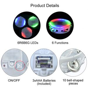 ของเล่นแทมบูรีน LED ทรงกลม 6 ฟังก์ชั่น หลายสี จัดส่งรวดเร็ว สำหรับเด็ก ของขวัญ ตกแต่งงานปาร์ตี้ - Product Image 5
