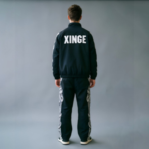 Custom Patchwork Sports Tracksuits Zip up Nylon <b>Jacket</b> and Pants Mens Jogger Windbreaker Gym Sets Embroidered Tracksuit for Men - Product Image 5