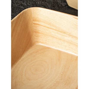 Plato Rectangular con Diseño de Madera Sintética, Plato Cuadrado para Servir Comida para Llevar, para Uso en Hoteles, Cafeterías y Salones de Té - Product Image 4