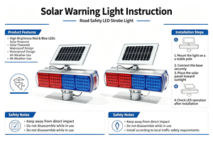 Semáforo <span class=keywords><strong>Solar</strong></span> <span class=keywords><strong>de</strong></span> Cuatro Lados Rojo y Azul OEM, <span class=keywords><strong>Luz</strong></span> Intermitente <span class=keywords><strong>de</strong></span> Advertencia IP65, <span class=keywords><strong>Luz</strong></span> <span class=keywords><strong>de</strong></span> Advertencia LED Alimentada por Energía <span class=keywords><strong>Solar</strong></span> - Product Image 2