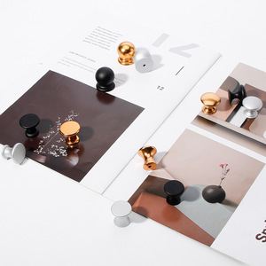 Aluminum Alloy Cabinet Knobs Round Modern Style Durable Handle For <b>Wardrobe</b> Drawer Door - Product Image 3