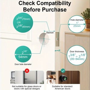 電子寝室インテリアドアPrivicyロックデジタルTuyaアプリ指紋スマートドアノブ - Product Image 4