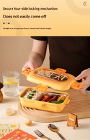 Nouvelle boîte à lunch portable en plastique à double compartiment 500-800 ml pour la rentrée scolaire, boîte bento créative pour fruits et repas
