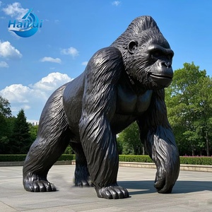 Estatua de Gorila de Fibra de Vidrio para Jardín, Escultura de Animal de Bronce de Tamaño Real - Product Image 2