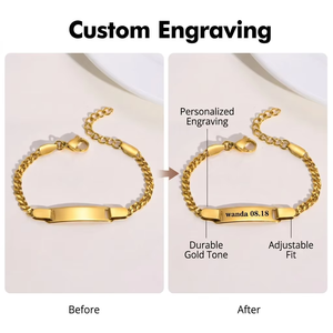 Bijoux en acier inoxydable plaqué or 18K, DIY, personnalisé, nom enfant, cadeau, Bracelet à breloques <span class=keywords><strong>pour</strong></span> bébé, garçon et fille, vente en gros - Product Image 1