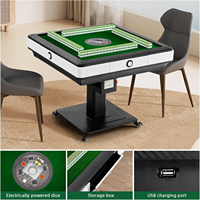 Table de mahjong pliable automatique en métal avec roulettes, en plastique, pour 4 joueurs, divertissement