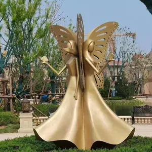 Patung Dove melepaskan manusia abstrak perunggu cetakan ukuran kehidupan taman luar ruangan