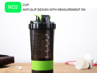 2026 Neues Design Benutzerdefiniertes Logo Doppelwandiger Becher Plastik-Protein-Shaker-Flasche Mit Edelstahl-Rührkugel