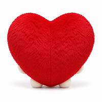 Peluche en forme de cœur rouge avec mains et pieds crème, souriant, cadeau personnalisé pour la Saint-Valentin, coussin anti-stress, taille personnalisable