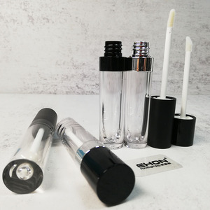 Empty Black Lipgloss <b>Tubes</b> Round Container Packaging Private Label with ABS/PETG Material <b>Plastic</b> Lip Gloss Makeup <b>Tube</b> - Product Image 3