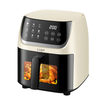 Nouvelle friteuse à air multifonctionnelle avec écran LCD électrique, capacité de 4,5 L, sans huile, avec revêtement vapeur, Silver Crest personnalisée, pour une utilisation domestique en cuisine