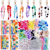 Kit de fabrication de porte-clés DIY fait main, perles en acrylique en forme de cœur, fermoir de sac, accessoires de bricolage