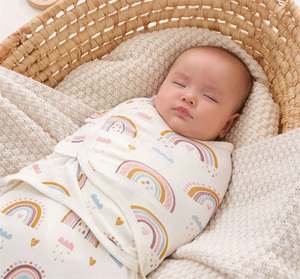 Newborn <b>Baby</b> 100% Cotton Sleeping Bag Infant Swaddle Envelop <b>Cocoon</b> Wrap Swaddle Soft Sleep Sack Blanket Custom Print Material - Product Image 4