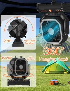 Ventilateur de camping électrique portable léger de 12 pouces, batterie rechargeable de 40 000 mAh, lumière LED, mode <span class=keywords><strong>SOS</strong></span>, oscillation automatique, sans balais - Product Image 4